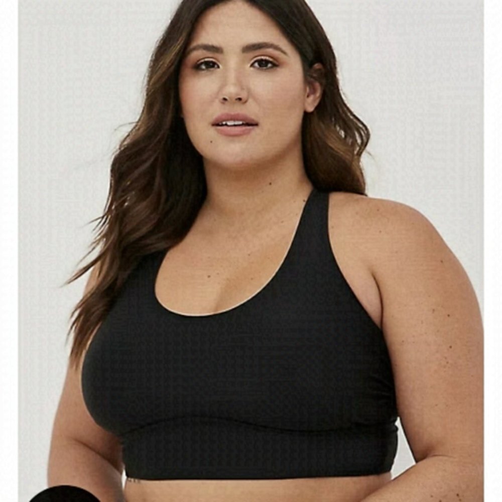 New Torrid Wireless scoop bikini top black, woman's Sz 1x - Picture 1 of 11